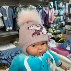 Детская зимняя шапка для девочки, розовая (17306), David’s Star